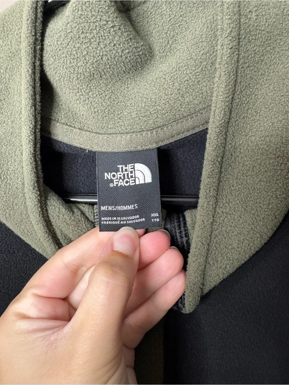 The North Face Olive Green & Black Snap Pullover Fleece